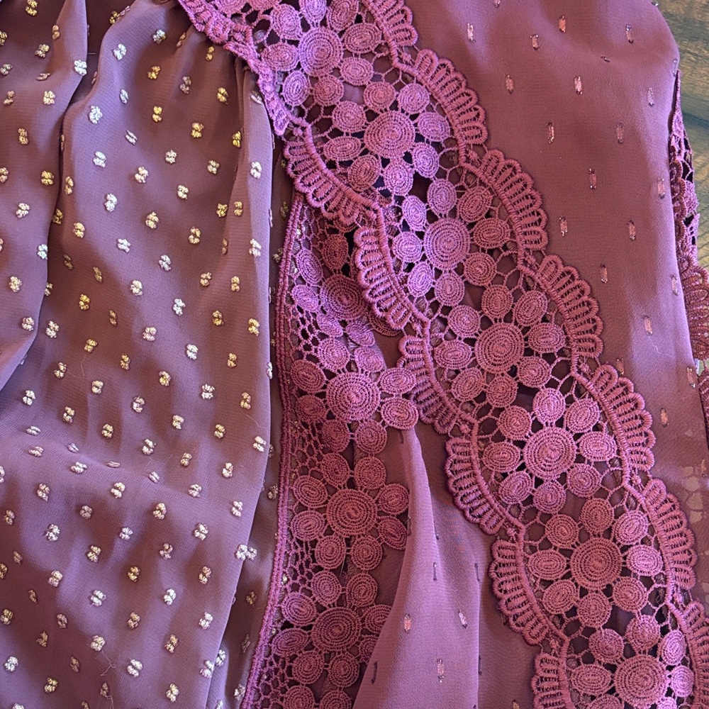 Free People Wine Red Polka Dot Maxi Dress - Picture 10 of 15